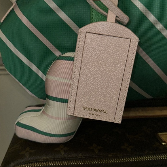 Thom Browne New York Hector Dog Large XL Tote Bag Pink & Green - Picture 10 of 16